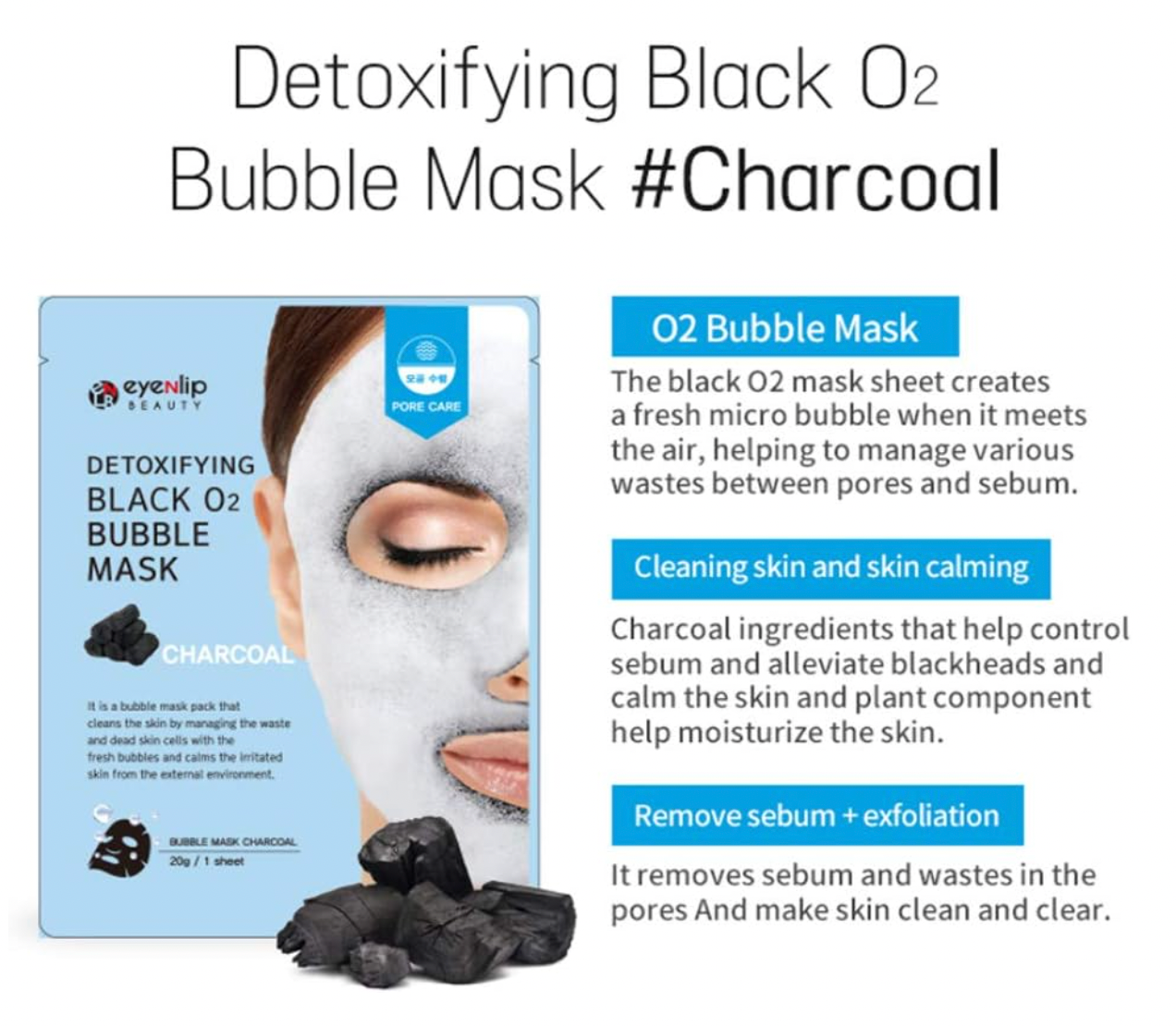 [Eyenlip] Detoxifying Black o2 Bubble Mask Charcoal