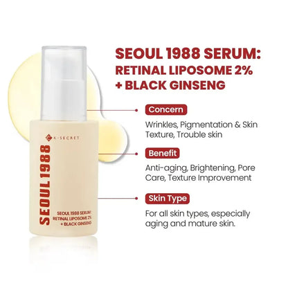 [K-SECRET] SEOUL 1988 Serum : Retinal Liposome 2% + Black Ginseng